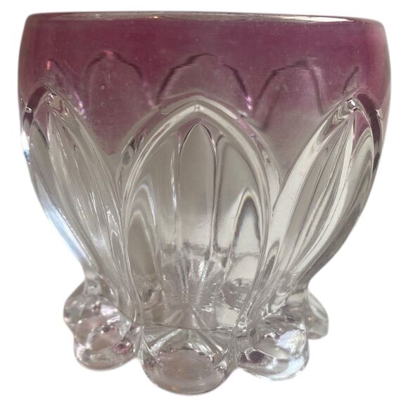 VTG EAPG US Glass Columbia Rose Stain Church Windows Toothpick Holder 2.5” Dish - Picture 2 of 8
